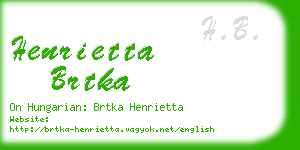 henrietta brtka business card